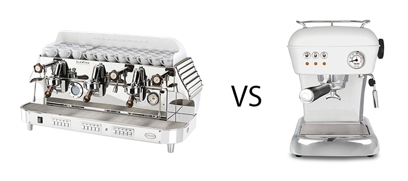 scopriamo le differenze tra la macchina caffè professionale e la macchina caffè semiprofessionale